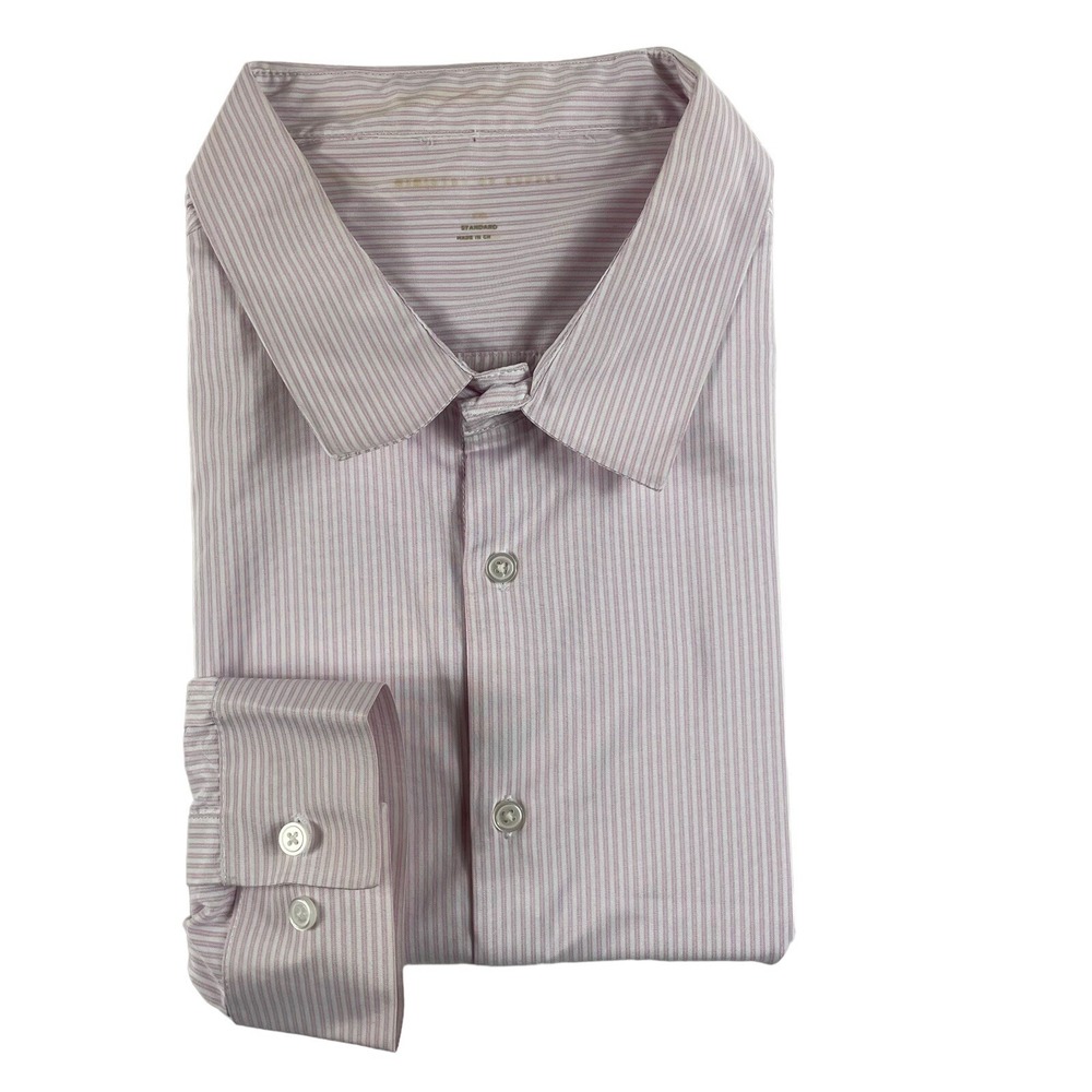 Ministry of Supply Archive Performance Shirt Mens 2XL Pink Striped Button Up